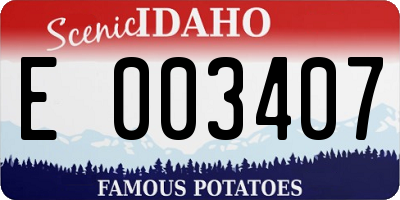 ID license plate E003407