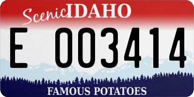 ID license plate E003414
