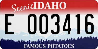 ID license plate E003416