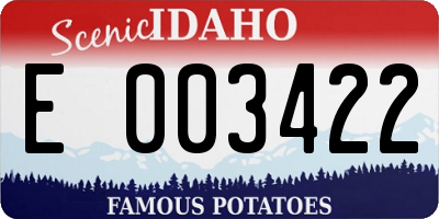 ID license plate E003422