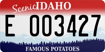 ID license plate E003427
