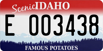 ID license plate E003438