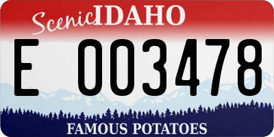 ID license plate E003478