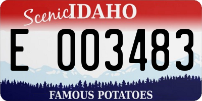 ID license plate E003483
