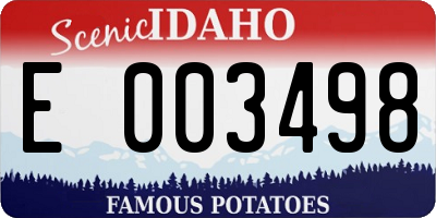 ID license plate E003498