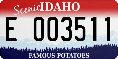 ID license plate E003511
