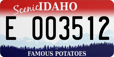 ID license plate E003512