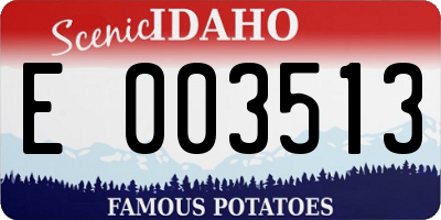 ID license plate E003513