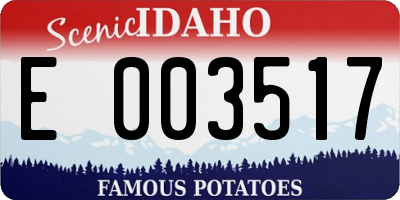 ID license plate E003517