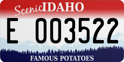 ID license plate E003522