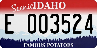 ID license plate E003524