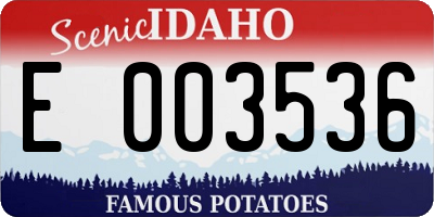 ID license plate E003536