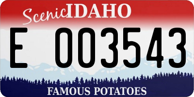 ID license plate E003543