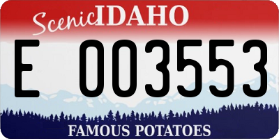 ID license plate E003553