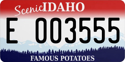 ID license plate E003555