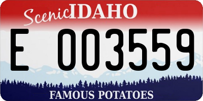 ID license plate E003559