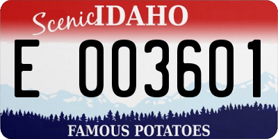 ID license plate E003601