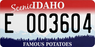 ID license plate E003604