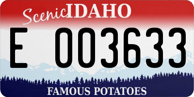 ID license plate E003633