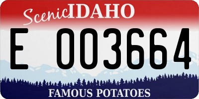 ID license plate E003664