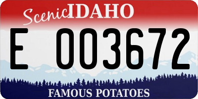 ID license plate E003672