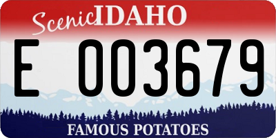 ID license plate E003679