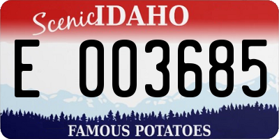 ID license plate E003685