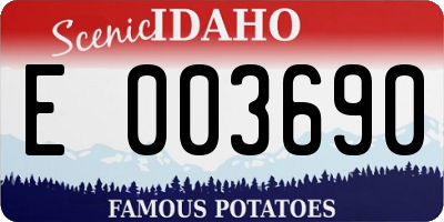 ID license plate E003690