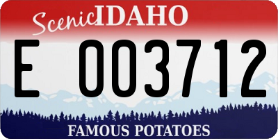 ID license plate E003712