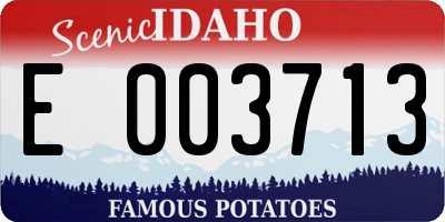 ID license plate E003713