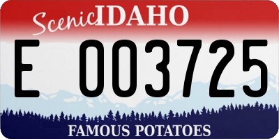 ID license plate E003725