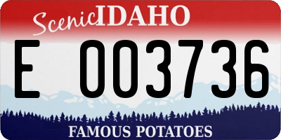 ID license plate E003736