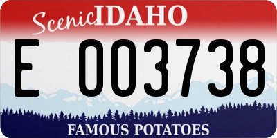 ID license plate E003738