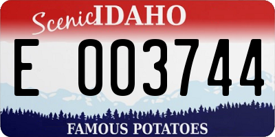 ID license plate E003744