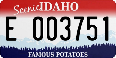 ID license plate E003751