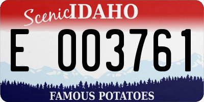 ID license plate E003761