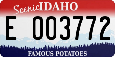 ID license plate E003772