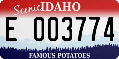 ID license plate E003774