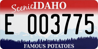 ID license plate E003775