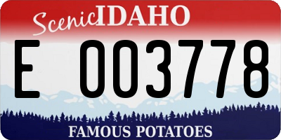 ID license plate E003778
