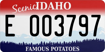 ID license plate E003797