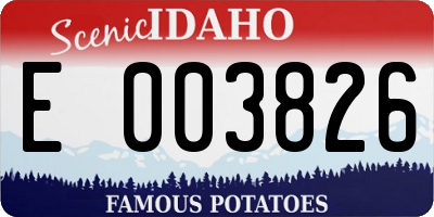 ID license plate E003826