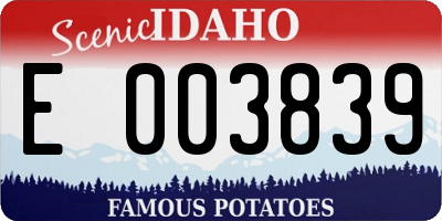 ID license plate E003839