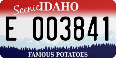 ID license plate E003841