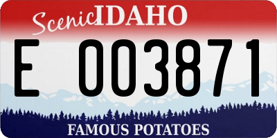 ID license plate E003871
