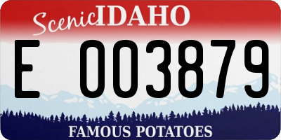 ID license plate E003879