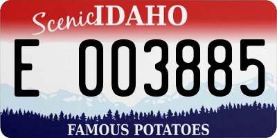 ID license plate E003885