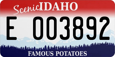 ID license plate E003892