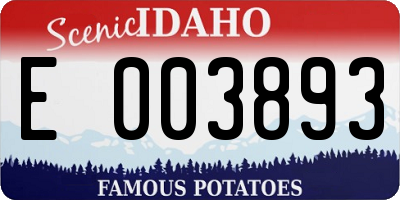 ID license plate E003893