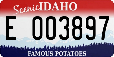 ID license plate E003897